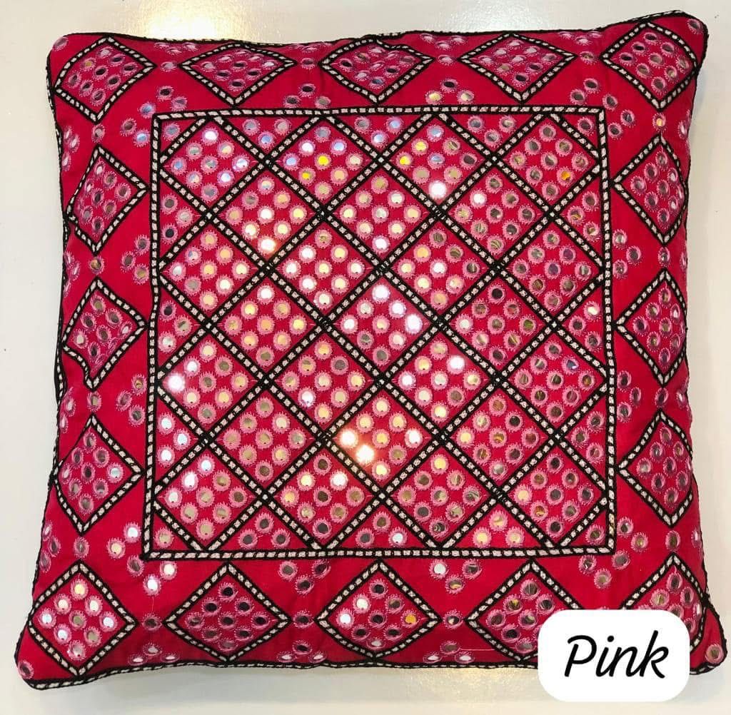 Hand-Embroidered Cushion Cover