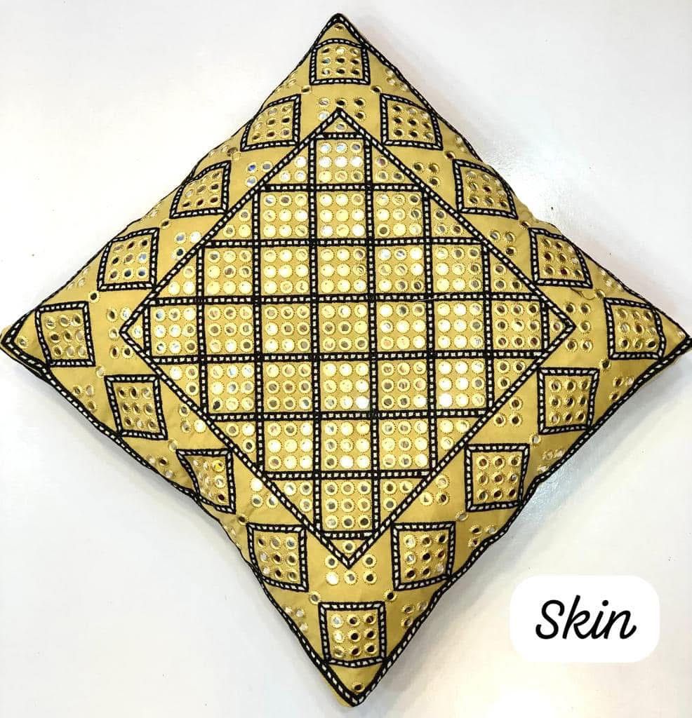 Hand-Embroidered Cushion Cover