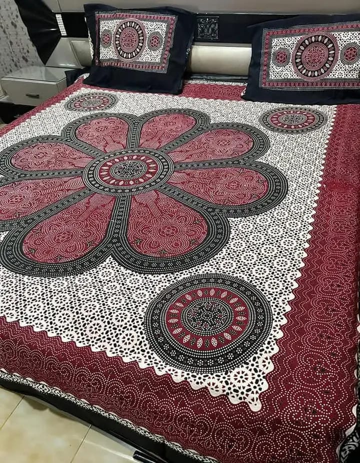 Ajrak Printed Hala Handicrafts Bedsheets 🌿✨