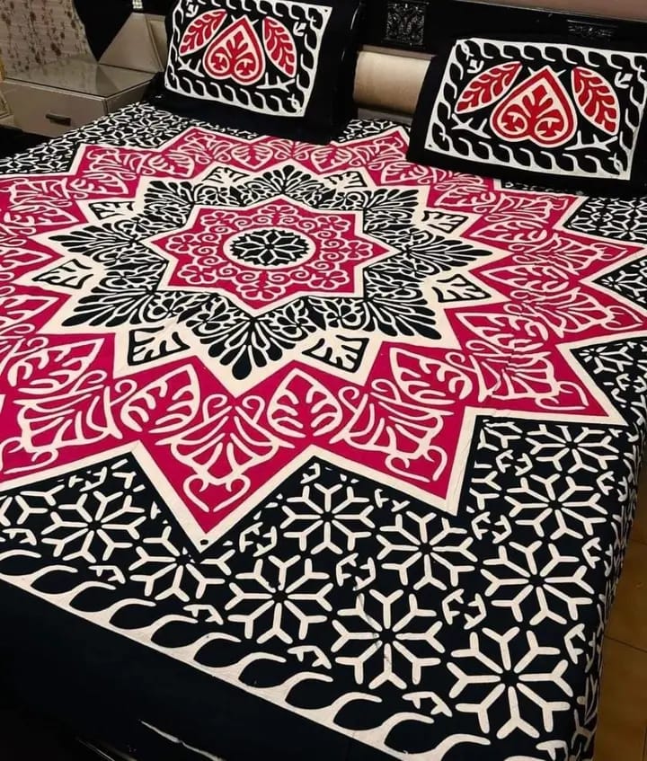 Ajrak Printed Hala Handicrafts Bedsheets 🌿✨
