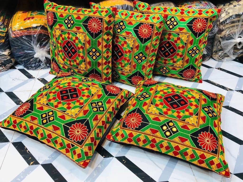 Hand-Embroidered Cushion Cover