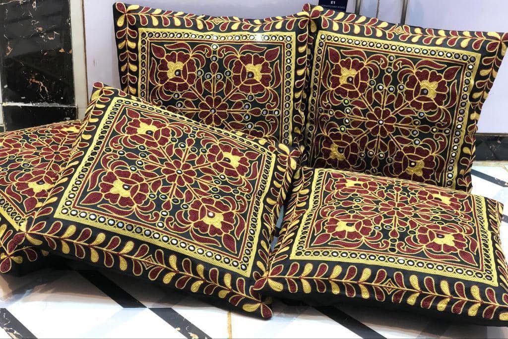 Hand-Embroidered Cushion Cover