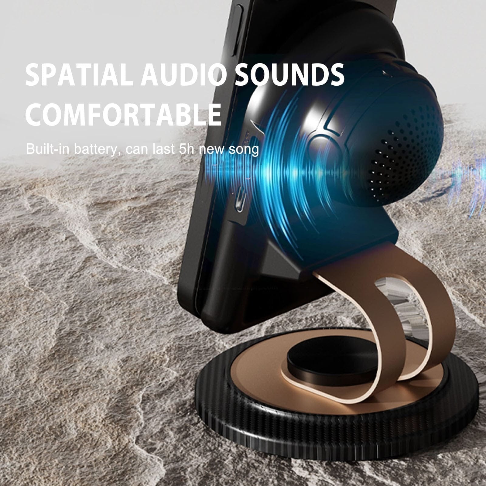 Sensor Auto Connect Bluetooth Mobile Holder & SpeakerbPhone Stand with Wireless Speaker,