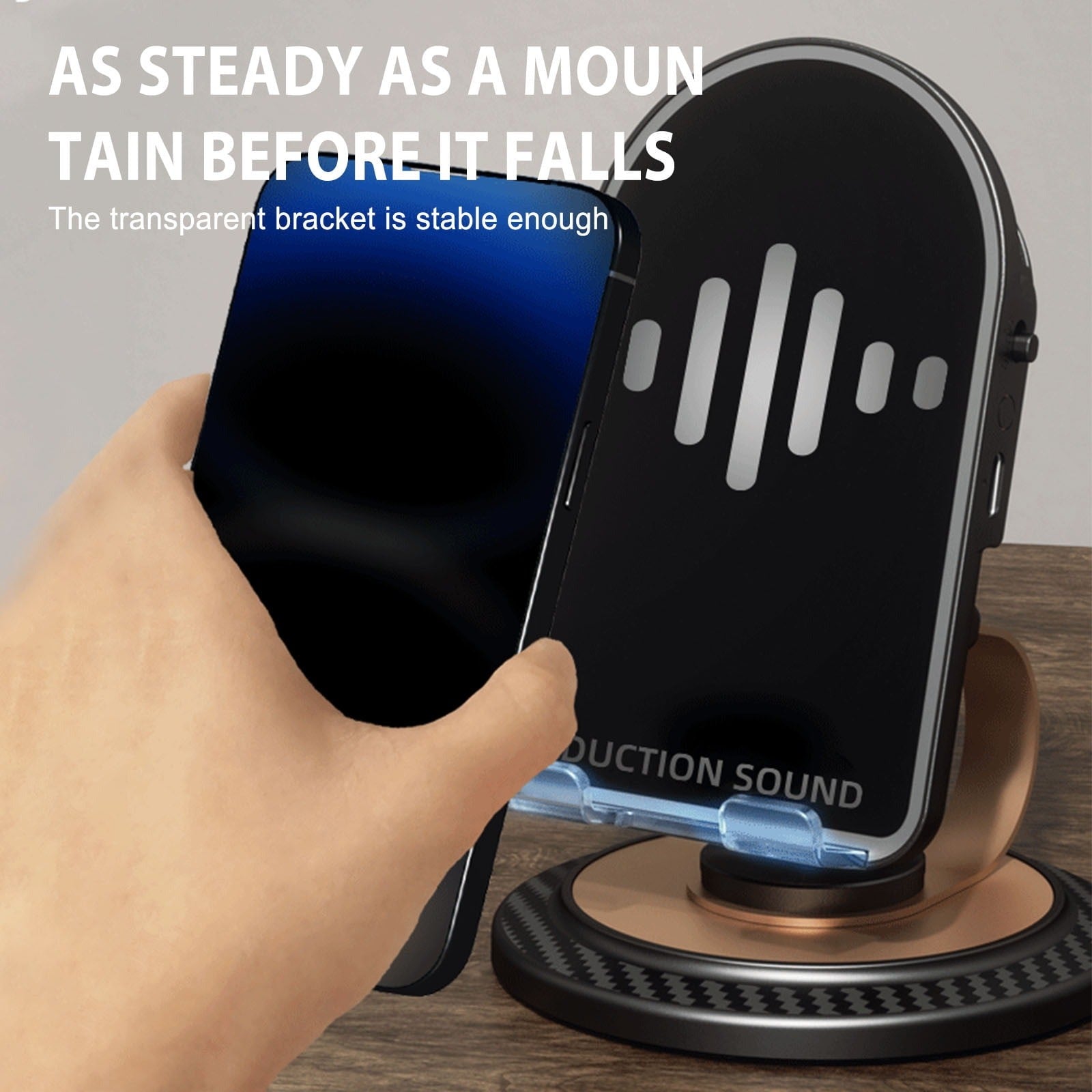 Sensor Auto Connect Bluetooth Mobile Holder & SpeakerbPhone Stand with Wireless Speaker,