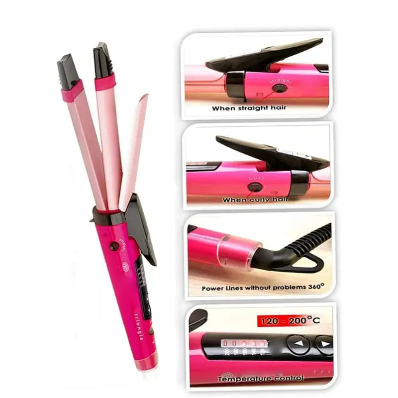 Original nova 2-in-1 hair straightener and hair curler