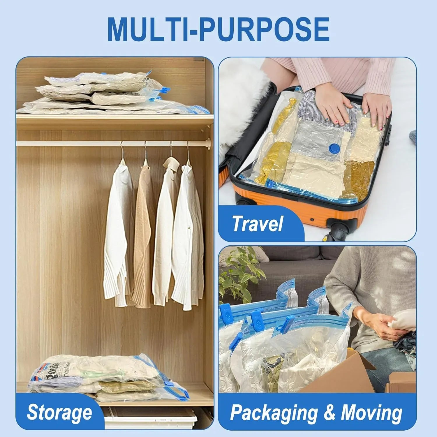 Vacuum Storage Bags for Clothes & Bedding