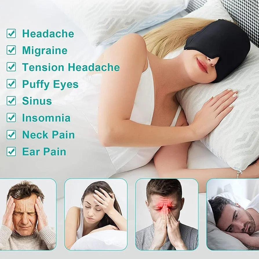 Migraine Relief Hat – Hot & Cold Therapy Ice Cap for Headache Relief