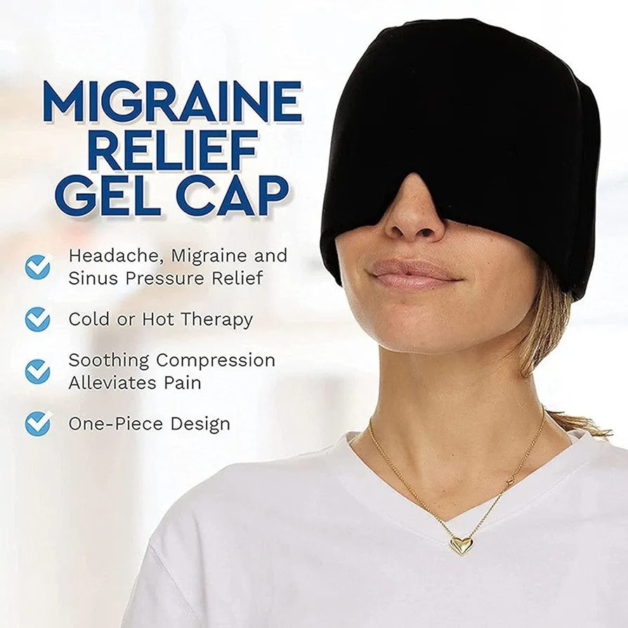 Migraine Relief Hat – Hot & Cold Therapy Ice Cap for Headache Relief