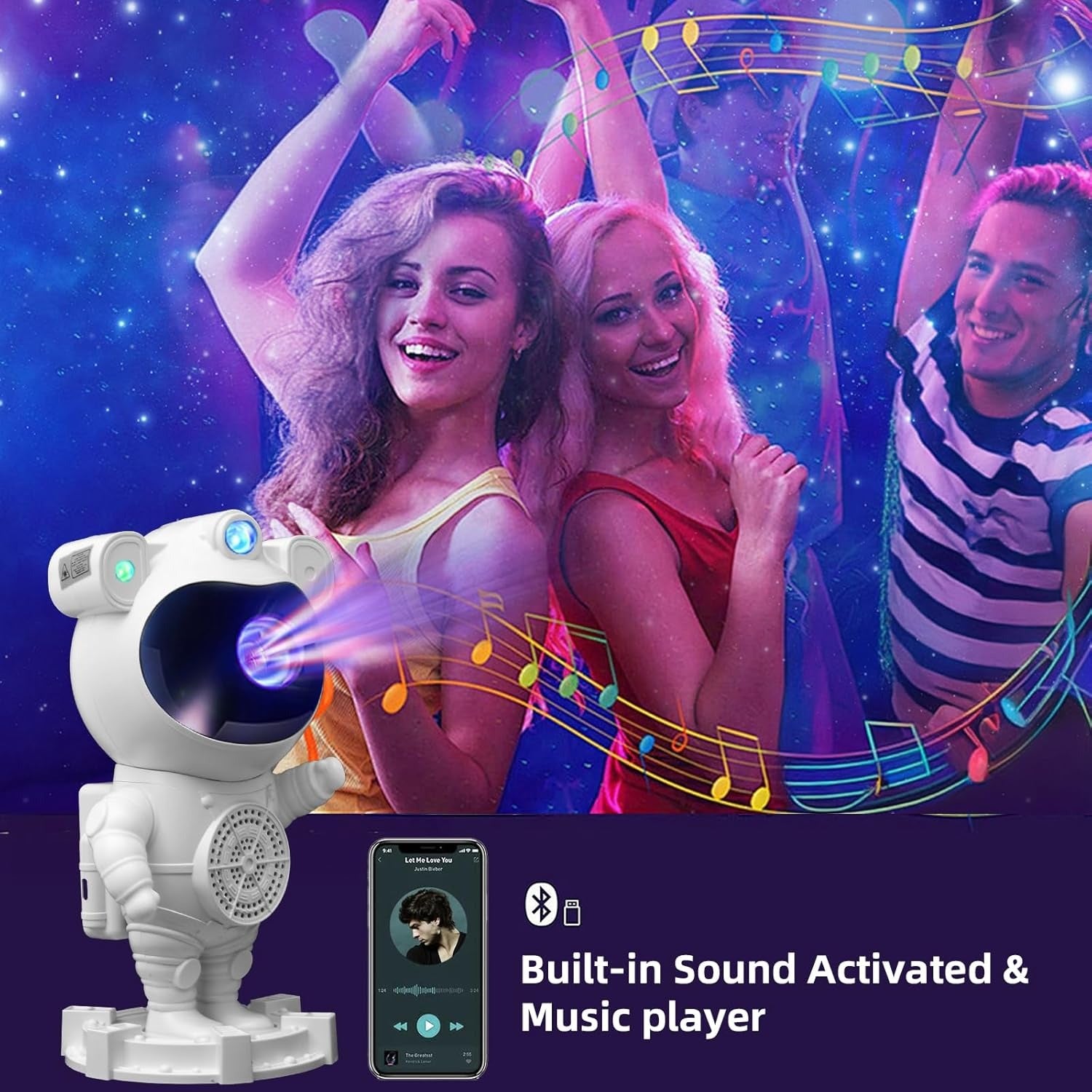 Sky Moon Astronaut Star Projector