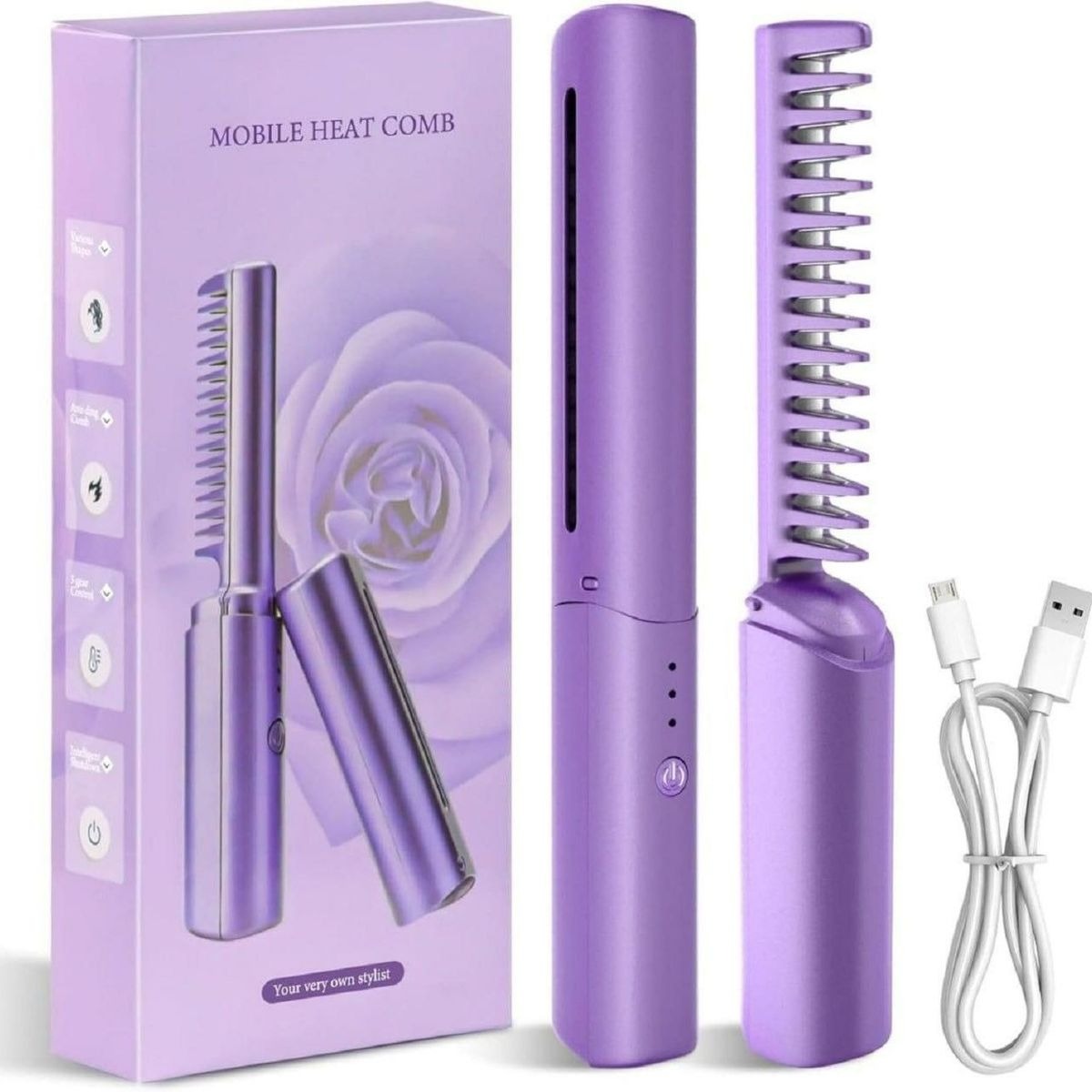 Rechargeable Hair Straightener Comb
