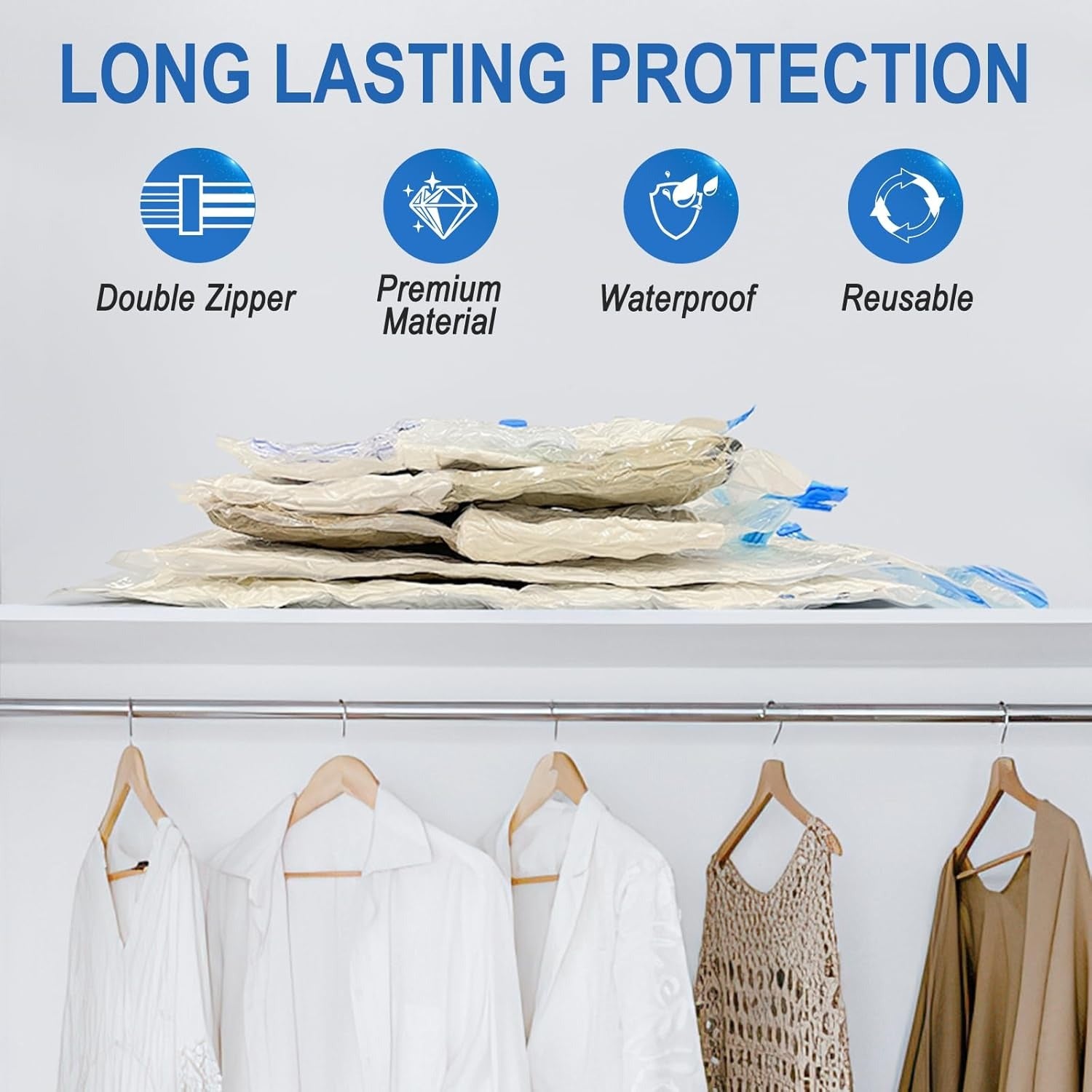 Vacuum Storage Bags for Clothes & Bedding