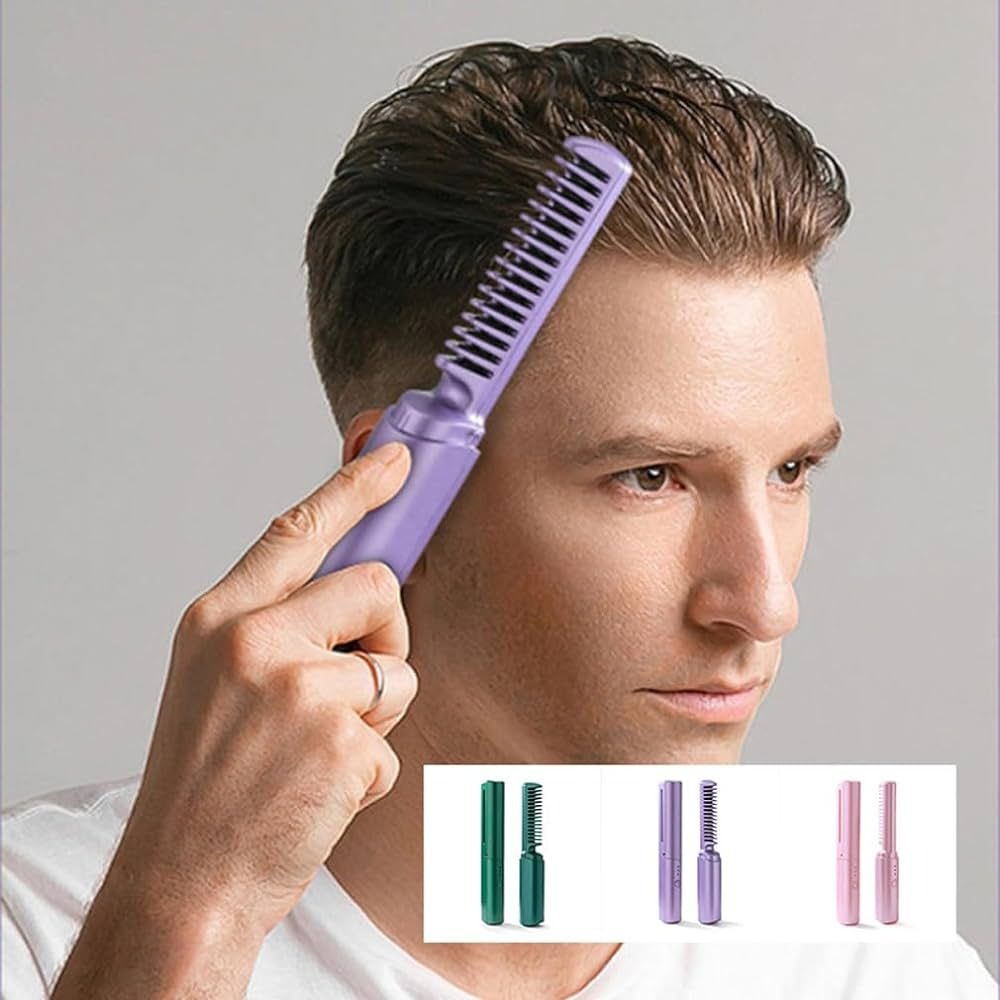 Straightner - Wireless Hair Hot Comb - Portable Mini USB Rechargeable