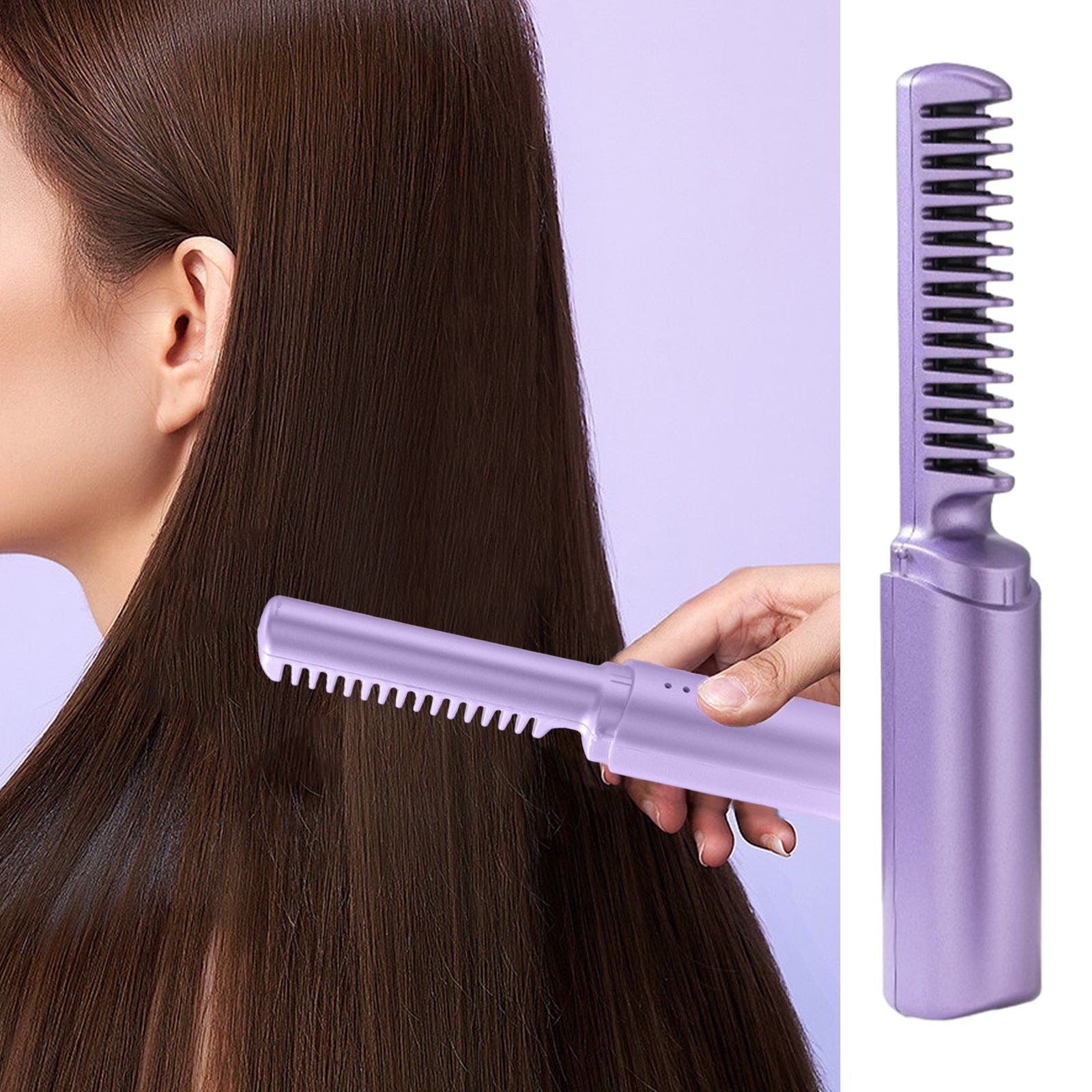 Straightner - Wireless Hair Hot Comb - Portable Mini USB Rechargeable
