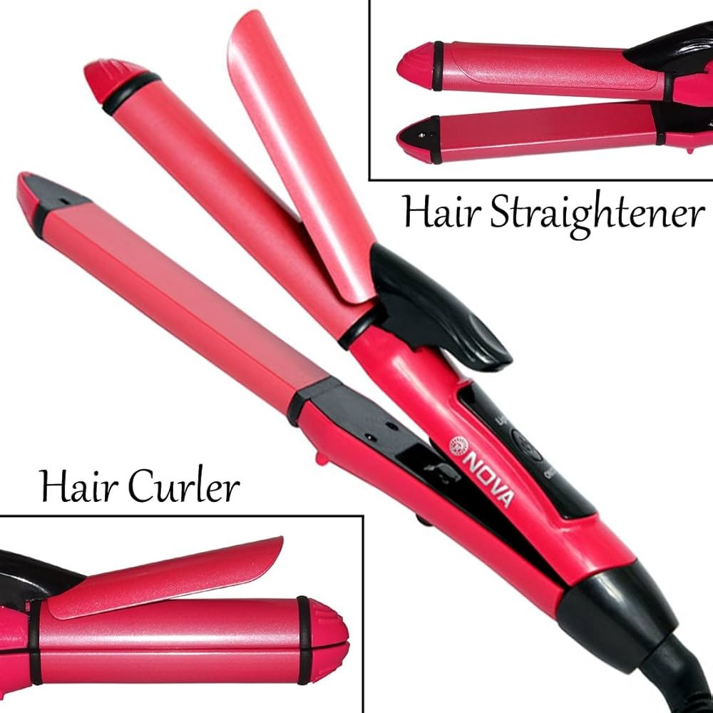 Original nova 2-in-1 hair straightener and hair curler