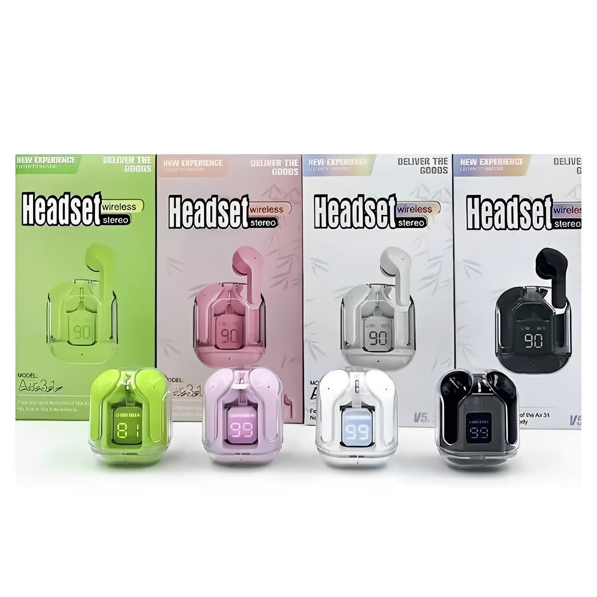Earbuds Gaming Headset with LED Display, Noise Cancellation & Sport Fit