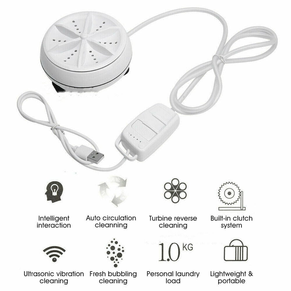 MiniWashing Machine,Portable Ultrasonic USB Turbo Washing Machine
