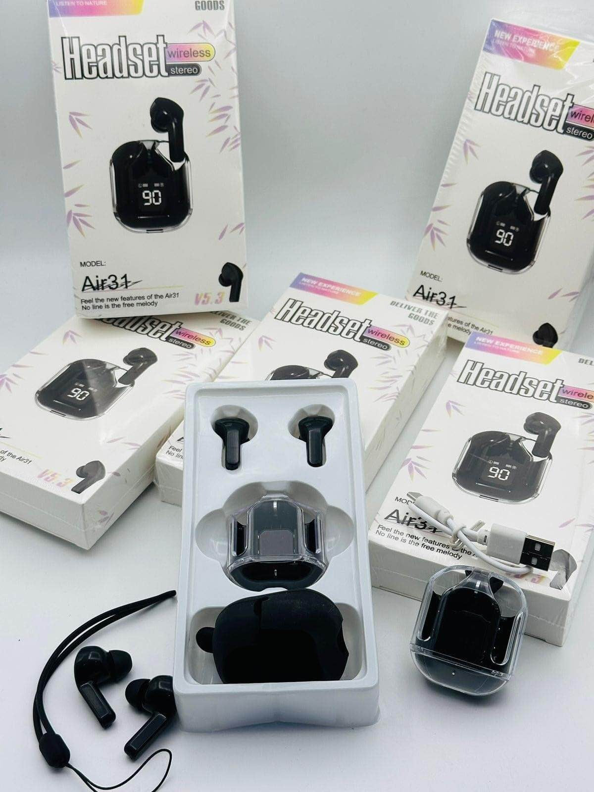 Earbuds Gaming Headset with LED Display, Noise Cancellation & Sport Fit